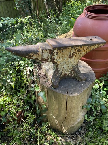 Vintage anvil with tree - vintage, stump