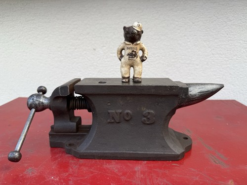 Rare antique anvil vice chas - rare,